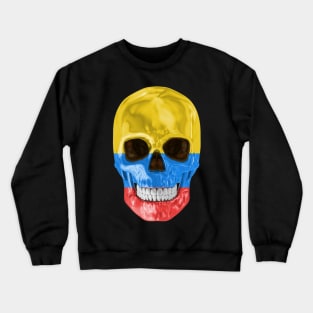 Colombia Flag Skull - Gift for Colombian With Roots From Colombia Crewneck Sweatshirt